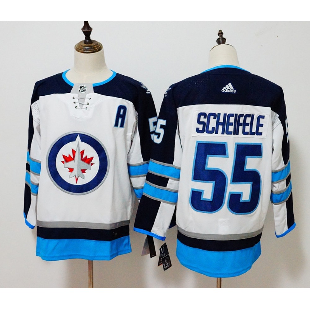 Men's Winnipeg Jets #55 Mark Scheifele White Stitched NHL Jersey
