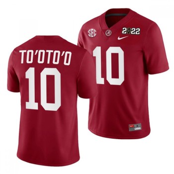 Men's Alabama Crimson Tide #10 Henry To'oTo'o 2022 Patch Red College Football Stitched Jersey Men's Alabama Crimson Tide #10 Henry To'oTo'o 2022 Patch Red College Football Stitched Jersey