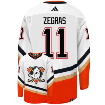 Men's Anaheim Ducks #11 Trevor Zegras White 2022-23 Reverse Retro Stitched Jersey Men's Anaheim Ducks #11 Trevor Zegras White 2022-23 Reverse Retro Stitched Jersey