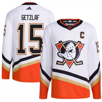 Men's Anaheim Ducks #15 Ryan Getzlaf White 2022-23 Reverse Retro Stitched Jersey Men's Anaheim Ducks #15 Ryan Getzlaf White 2022-23 Reverse Retro Stitched Jersey