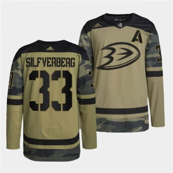 Men's Anaheim Ducks #33 Jakob Silfverberg 2022 Camo Military Appreciation Night Stitched Jersey Men's Anaheim Ducks #33 Jakob Silfverberg 2022 Camo Military Appreciation Night Stitched Jersey