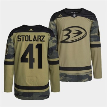Men's Anaheim Ducks #41 Anthony Stolarz 2022 Camo Military Appreciation Night Stitched Jersey Men's Anaheim Ducks #41 Anthony Stolarz 2022 Camo Military Appreciation Night Stitched Jersey