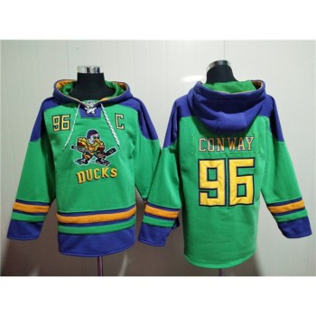 Men's Anaheim Ducks #96 Charlie Conway Green Ageless Must-Have Lace-Up Pullover Hoodie Men's Anaheim Ducks #96 Charlie Conway Green Ageless Must-Have Lace-Up Pullover Hoodie