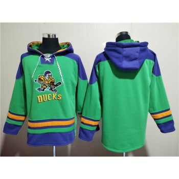 Men's Anaheim Ducks Blank Green Ageless Must-Have Lace-Up Pullover Hoodie Men's Anaheim Ducks Blank Green Ageless Must-Have Lace-Up Pullover Hoodie