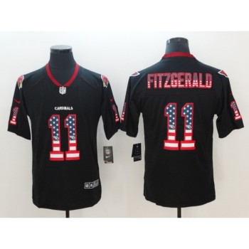Men's Arizona Cardinals #11 Larry Fitzgerald 2018 Black USA Flag Color Rush Limited Fashion NFL Stitched Jersey Men's Arizona Cardinals #11 Larry Fitzgerald 2018 Black USA Flag Color Rush Limited Fashion NFL Stitched Jersey