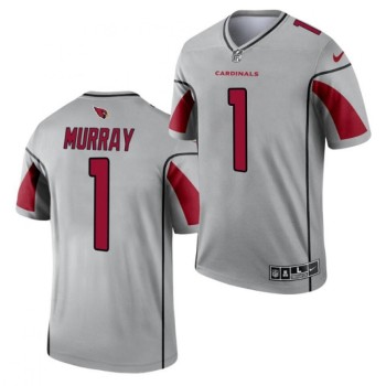 Men's Arizona Cardinals #1 Kyler Murray 2021 Silver Inverted Legend Stitched Jersey Men's Arizona Cardinals #1 Kyler Murray 2021 Silver Inverted Legend Stitched Jersey