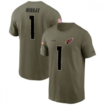 Men's Arizona Cardinals #1 Kyler Murray 2022 Olive Salute to Service T-Shirt Men's Arizona Cardinals #1 Kyler Murray 2022 Olive Salute to Service T-Shirt