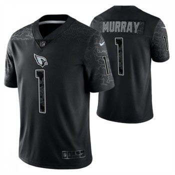 Men's Arizona Cardinals #1 Kyler Murray Black Reflective Limited Stitched Football Jersey Men's Arizona Cardinals #1 Kyler Murray Black Reflective Limited Stitched Football Jersey