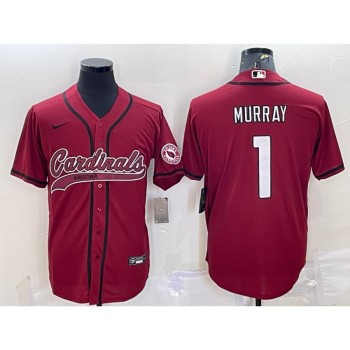 Men's Arizona Cardinals #1 Kyler Murray Red With Patch Cool Base Stitched Baseball Jersey Men's Arizona Cardinals #1 Kyler Murray Red With Patch Cool Base Stitched Baseball Jersey
