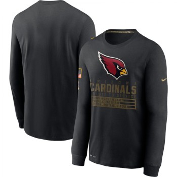 Men's Arizona Cardinals 2020 Black Salute to Service Sideline Performance Long Sleeve T-Shirt Men's Arizona Cardinals 2020 Black Salute to Service Sideline Performance Long Sleeve T-Shirt