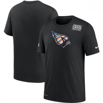 Men's Arizona Cardinals 2020 Black Sideline Crucial Catch Performance T-Shirt Men's Arizona Cardinals 2020 Black Sideline Crucial Catch Performance T-Shirt