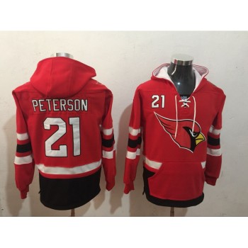 Men's Arizona Cardinals #21 Patrick Peterson Red All Stitched NFL Hoodie Sweatshirt Men's Arizona Cardinals #21 Patrick Peterson Red All Stitched NFL Hoodie Sweatshirt