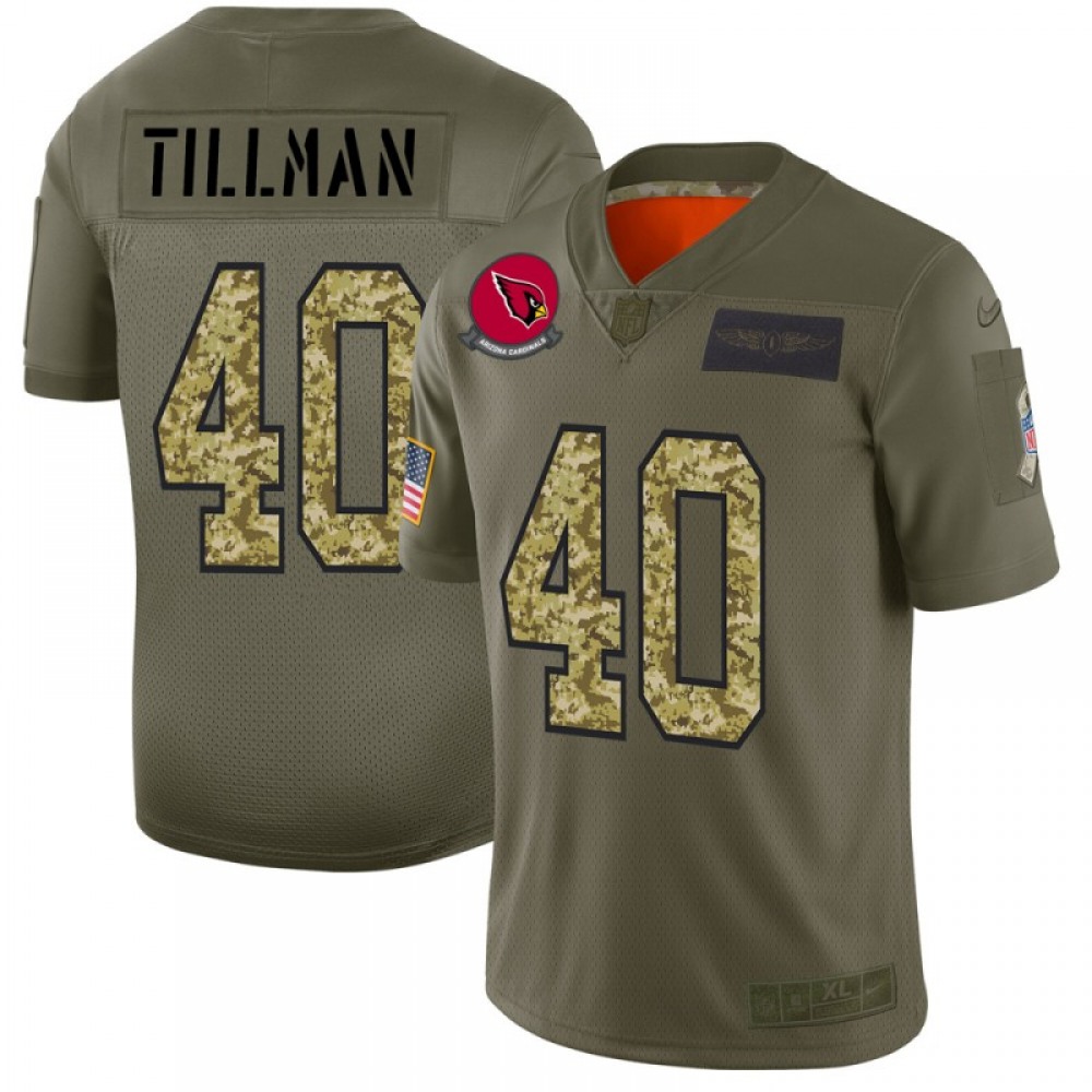 Men's Arizona Cardinals #40 Pat Tillman 2019 Olive/Camo Salute To Service Limited Stitched NFL Jersey