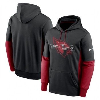 Men's Arizona Cardinals Black Color Block Fleece Performance Pullover Hoodie Men's Arizona Cardinals Black Color Block Fleece Performance Pullover Hoodie
