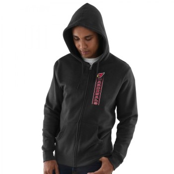 Men's Arizona Cardinals Black Hook and Ladder Full-Zip NFL Hoodie Men's Arizona Cardinals Black Hook and Ladder Full-Zip NFL Hoodie