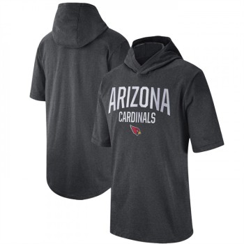 Men's Arizona Cardinals Heathered Charcoal Sideline Training Hoodie Performance T-Shirt Men's Arizona Cardinals Heathered Charcoal Sideline Training Hoodie Performance T-Shirt