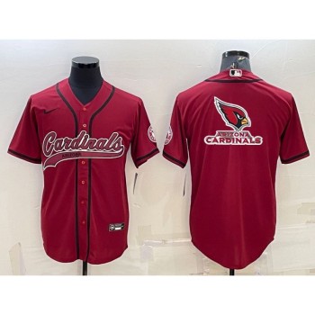 Men's Arizona Cardinals Red Team Big Logo With Patch Cool Base Stitched Baseball Jersey Men's Arizona Cardinals Red Team Big Logo With Patch Cool Base Stitched Baseball Jersey
