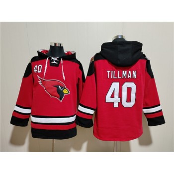 Men's Arizona Cardinals #40 Pat Tillman Red Ageless Must-Have Lace-Up Pullover Hoodie Men's Arizona Cardinals #40 Pat Tillman Red Ageless Must-Have Lace-Up Pullover Hoodie