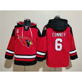 Men's Arizona Cardinals #6 James Conner Red Ageless Must-Have Lace-Up Pullover Hoodie Men's Arizona Cardinals #6 James Conner Red Ageless Must-Have Lace-Up Pullover Hoodie