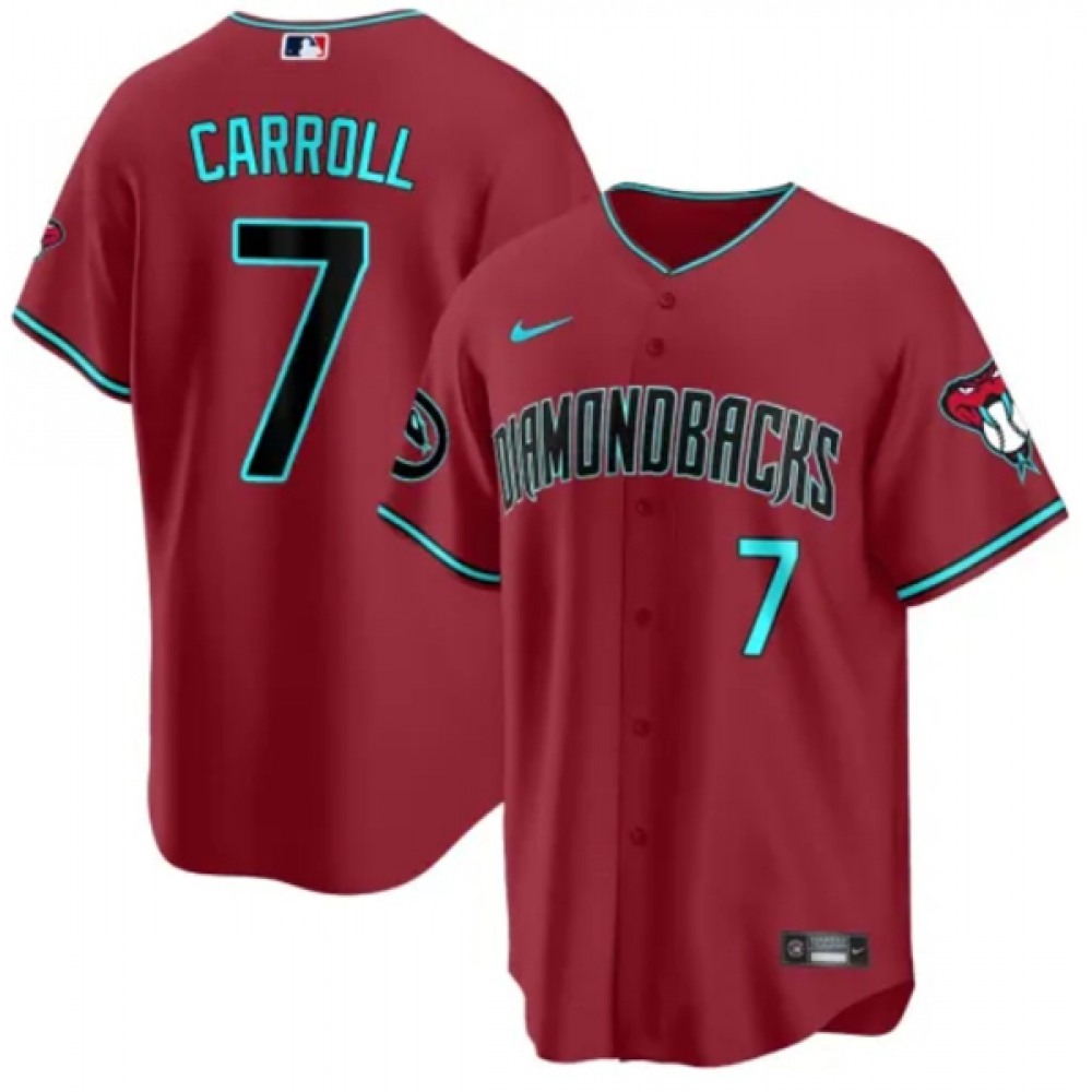 Men's Arizona Diamondbacks #7 Corbin Carroll 2023/24 Red Cool Base Stitched Baseball Jersey