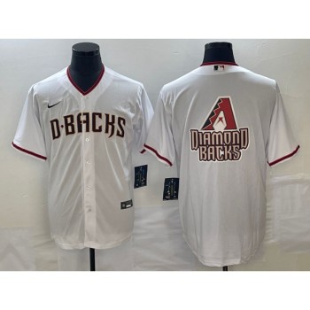 Men's Arizona Diamondbacks White Team Big Logo Cool Base Stitched Baseball Jersey Men's Arizona Diamondbacks White Team Big Logo Cool Base Stitched Baseball Jersey