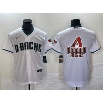 Men's Arizona Diamondbacks White Team Big Logo Cool Base Stitched Baseball Jersey Men's Arizona Diamondbacks White Team Big Logo Cool Base Stitched Baseball Jersey