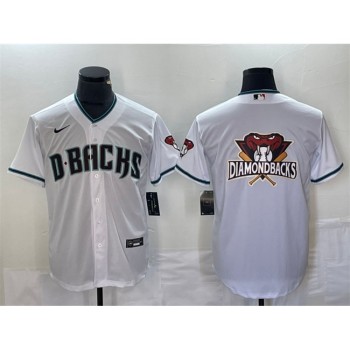 Men's Arizona Diamondbacks White Team Big Logo Cool Base Stitched Baseball Jersey Men's Arizona Diamondbacks White Team Big Logo Cool Base Stitched Baseball Jersey