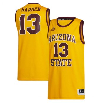 Men's Arizona State Sun Devils #13 James Harden Gold stitched NCAA Jersey