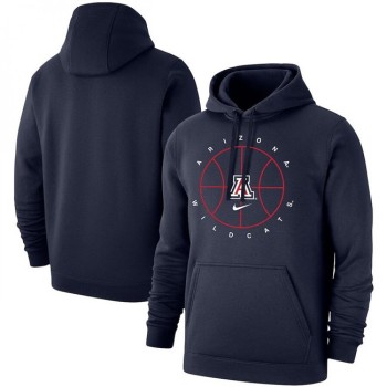 Men's Arizona Wildcats Navy Basketball Icon Club Fleece Pullover Hoodie Men's Arizona Wildcats Navy Basketball Icon Club Fleece Pullover Hoodie
