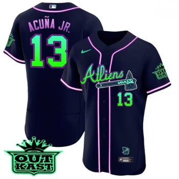 Men's Atlanta Braves #13 Ronald Acuna Jr. 2023 Galaxy Flex Base Stitched Baseball Jersey Men's Atlanta Braves #13 Ronald Acuna Jr. 2023 Galaxy Flex Base Stitched Baseball Jersey
