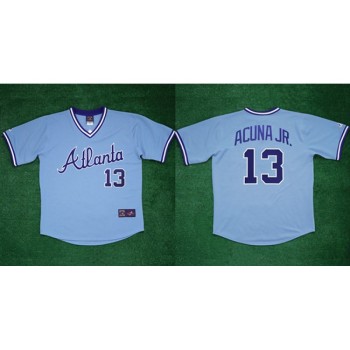 Men's Atlanta Braves #13 Ronald Acu?a Jr 1982 White Cool Base Stitched Baseball Jersey Men's Atlanta Braves #13 Ronald Acu?a Jr 1982 White Cool Base Stitched Baseball Jersey