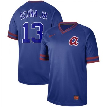Men's Atlanta Braves #13 Ronald Acuna Blue Cooperstown Collection Legend Stitched MLB Jersey Men's Atlanta Braves #13 Ronald Acuna Blue Cooperstown Collection Legend Stitched MLB Jersey