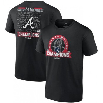 Men's Atlanta Braves 2021 Black World Series Champions Dream Team Roster Tri-Blend T-Shirt Men's Atlanta Braves 2021 Black World Series Champions Dream Team Roster Tri-Blend T-Shirt