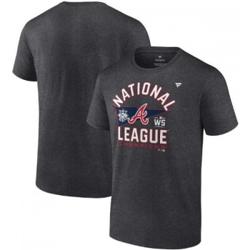 Men's Atlanta Braves 2021 Heathered Charcoal National League Champions Locker Room T-Shirt Men's Atlanta Braves 2021 Heathered Charcoal National League Champions Locker Room T-Shirt