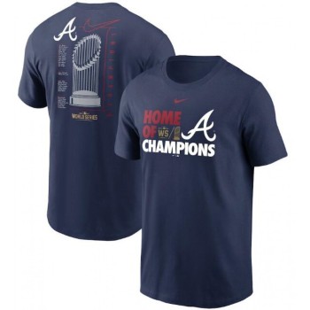 Men's Atlanta Braves 2021 Navy World Series Champions Just Roster T-Shirt Men's Atlanta Braves 2021 Navy World Series Champions Just Roster T-Shirt