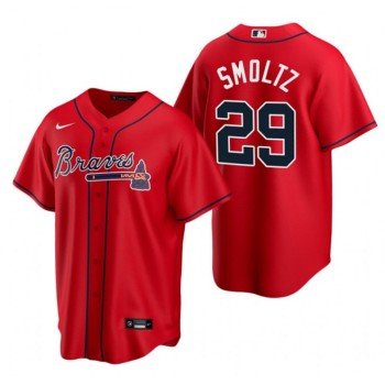 Men's Atlanta Braves #29 John Smoltz Red Cool Base Stitched Baseball Jersey Men's Atlanta Braves #29 John Smoltz Red Cool Base Stitched Baseball Jersey