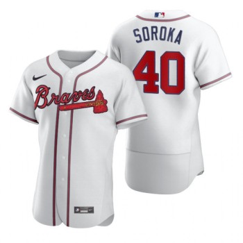 Men's Atlanta Braves #40 Mike Soroka 2020 White Flex Base Stitched Jersey Men's Atlanta Braves #40 Mike Soroka 2020 White Flex Base Stitched Jersey