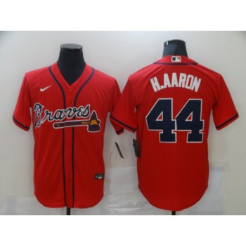 Men's Atlanta Braves #44 Hank Aaron Red Stitched MLB Jersey Men's Atlanta Braves #44 Hank Aaron Red Stitched MLB Jersey