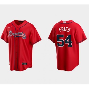 Men's Atlanta Braves #54 Max Fried Red Cool Base Stitched Baseball Jersey Men's Atlanta Braves #54 Max Fried Red Cool Base Stitched Baseball Jersey