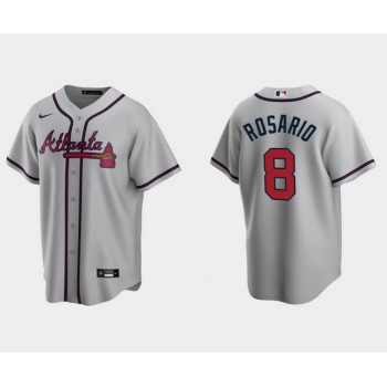 Men's Atlanta Braves #8 Eddie Rosario Gray Cool Base Stitched Jersey Men's Atlanta Braves #8 Eddie Rosario Gray Cool Base Stitched Jersey