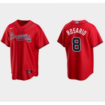 Men's Atlanta Braves #8 Eddie Rosario Red Cool Base Stitched Jersey Men's Atlanta Braves #8 Eddie Rosario Red Cool Base Stitched Jersey