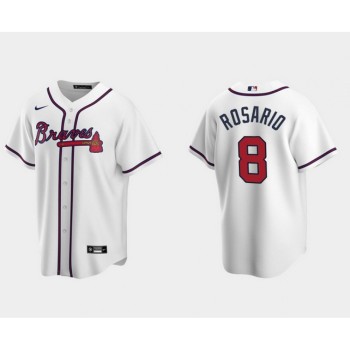 Men's Atlanta Braves #8 Eddie Rosario White Cool Base Stitched Jersey Men's Atlanta Braves #8 Eddie Rosario White Cool Base Stitched Jersey
