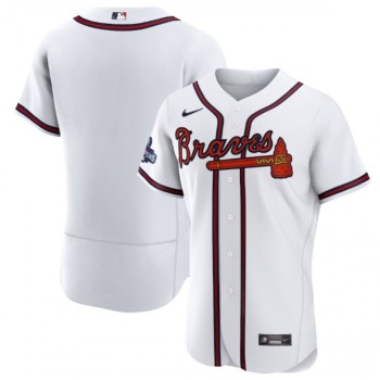 Men's Atlanta Braves Blank 2021 White World Series Champions Stitched Baseball Jersey Men's Atlanta Braves Blank 2021 White World Series Champions Stitched Baseball Jersey