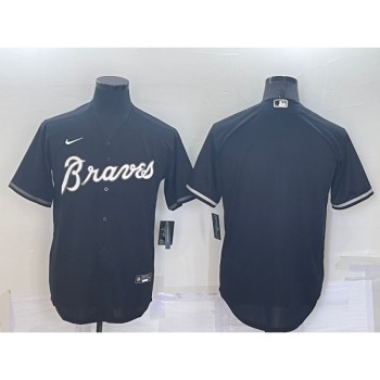 Men's Atlanta Braves Blank Black Cool Base Stitched Baseball Jersey Men's Atlanta Braves Blank Black Cool Base Stitched Baseball Jersey