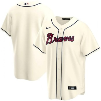 Men's Atlanta Braves Blank Cream Cool Base Stitched Jersey Men's Atlanta Braves Blank Cream Cool Base Stitched Jersey