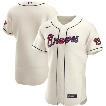 Men's Atlanta Braves Blank Cream Flex Base Stitched Jersey Men's Atlanta Braves Blank Cream Flex Base Stitched Jersey