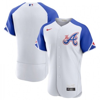 Men's Atlanta Braves Blank White 2023 City Connect Flex Base Stitched Jersey Men's Atlanta Braves Blank White 2023 City Connect Flex Base Stitched Jersey