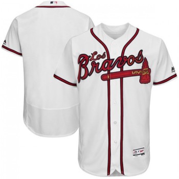 Men's Atlanta Braves Blank White los bravos Flex Base Stitched Baseball Jersey Men's Atlanta Braves Blank White los bravos Flex Base Stitched Baseball Jersey