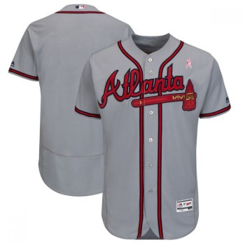 Men's Atlanta Braves Gray 2018 Mother's Day Flexbase Stitched MLB Jersey Men's Atlanta Braves Gray 2018 Mother's Day Flexbase Stitched MLB Jersey
