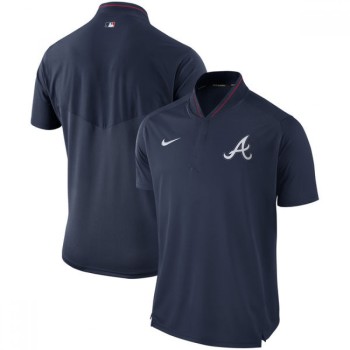Men's Atlanta Braves Navy Authentic Collection Elite Performance Polo Men's Atlanta Braves Navy Authentic Collection Elite Performance Polo
